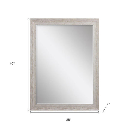 40" White Distressed Wood Framed Accent Mirror HomeRoots