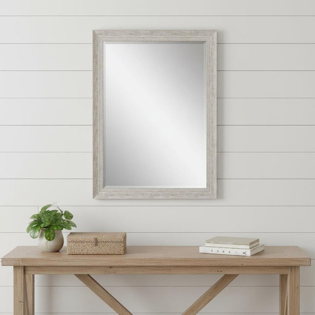 40" White Distressed Wood Framed Accent Mirror HomeRoots