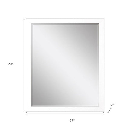 33" White Framed Accent Mirror HomeRoots