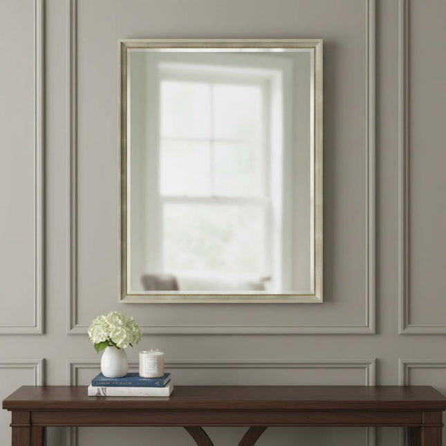 50" Silver Wood Accent Mirror HomeRoots