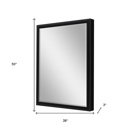 50" Black Solid Wood Framed Accent Mirror HomeRoots