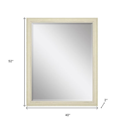 52" Ivory Distressed Wood Framed Accent Mirror HomeRoots