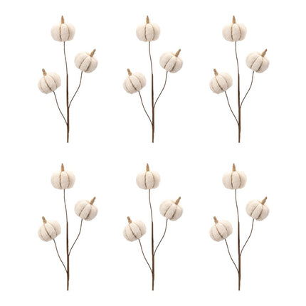 Six Cream Cream Fall Mini Pumpkins Wreath Sprays HomeRoots