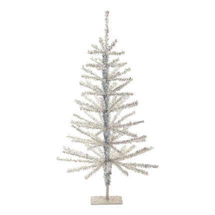 Set Of Two Silver Tinsel Sparse Pine Christmas Trees HomeRoots