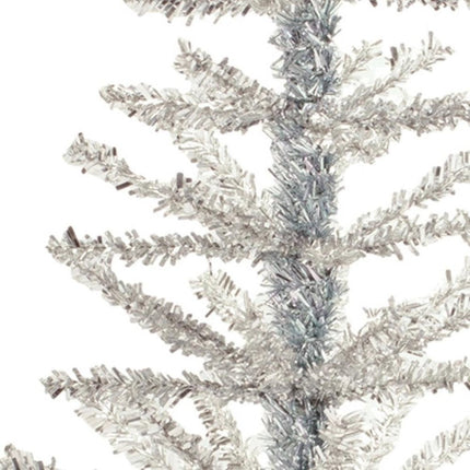 Set Of Two Silver Tinsel Sparse Pine Christmas Trees HomeRoots