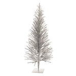 4' Silver Tinsel Sparse Pine Christmas Tree