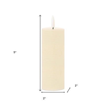 Set of Four Ivory Unscented Candle Flameless Pillar Candles HomeRoots