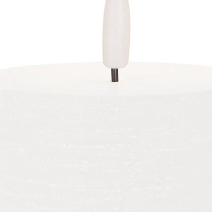 Set of Two White Unscented Candle Flameless Pillar Candles HomeRoots