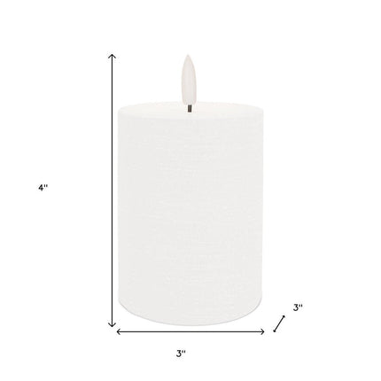 Set of Two White Unscented Candle Flameless Pillar Candles HomeRoots