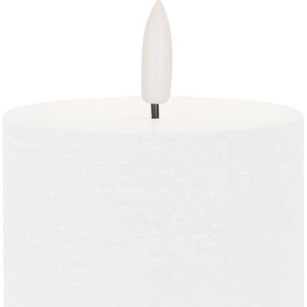 Set of Two White Unscented Candle Flameless Pillar Candles HomeRoots