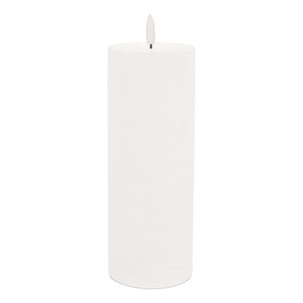 Set of Two White Unscented Candle Flameless Pillar Candles HomeRoots