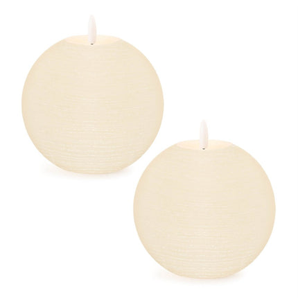 Set of Two Ivory Unscented Candle Flameless Designer Candles HomeRoots