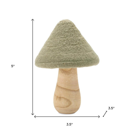 Set of Two Green And Gold Mushroom Tabletop Sculpture HomeRoots