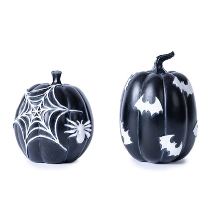 Set of Two Black And White Polyresin Tabletop Sculpture HomeRoots