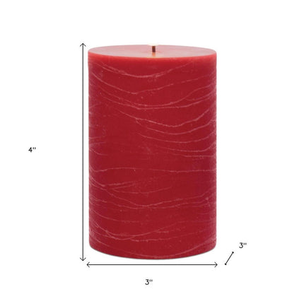 Set of Two Red Unscented Candle Flameless Pillar Candles HomeRoots