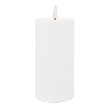 Set of Two White Unscented Candle Flameless Pillar Candles HomeRoots