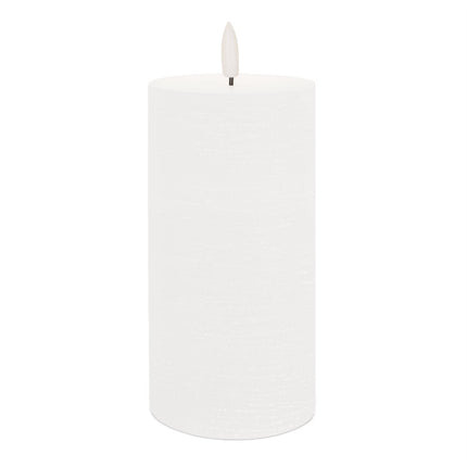 Set of Two White Unscented Candle Flameless Pillar Candles HomeRoots