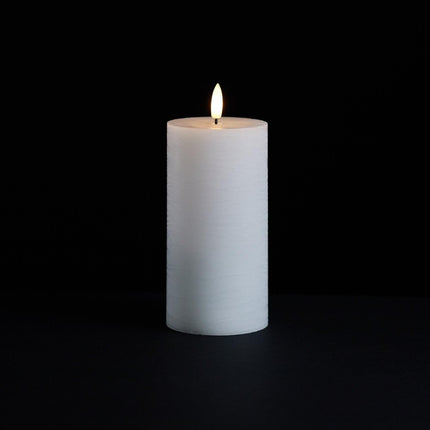 Set of Two White Unscented Candle Flameless Pillar Candles HomeRoots