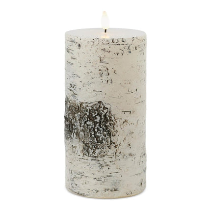 Set of Two Brown And Off White Unscented Candle Flameless Pillar Candles HomeRoots