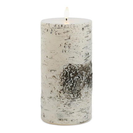 Set of Two Brown And Off White Unscented Candle Flameless Pillar Candles HomeRoots