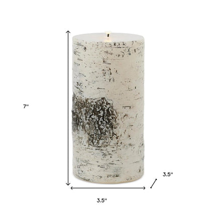Set of Two Brown And Off White Unscented Candle Flameless Pillar Candles HomeRoots