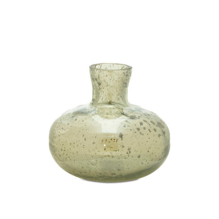 Set of Three Sage Green Seeded Bubble Glass Table Vases HomeRoots