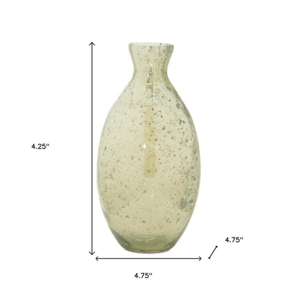 Set of Three Sage Green Seeded Bubble Glass Table Vases HomeRoots