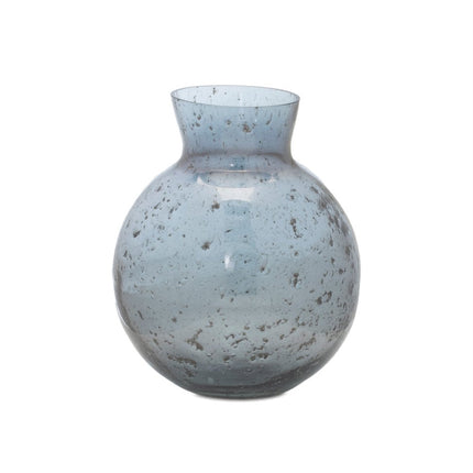 Set of Three Blue And Gray Seeded Glass Table Vases HomeRoots