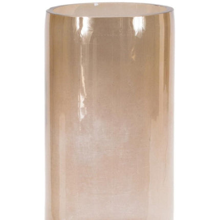 Set of Two Translucent Taupe Glass Cylinder Table Vases HomeRoots