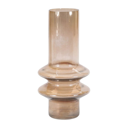 Set of Two Translucent Taupe Glass Cylinder Table Vases HomeRoots