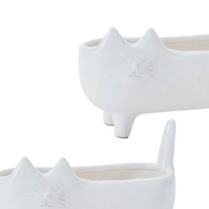 Set of Two White Ceramic 1 Ounce Statue Planters HomeRoots