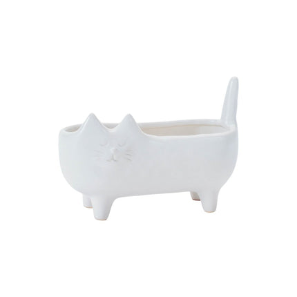 Set of Two White Ceramic 1 Ounce Statue Planters HomeRoots
