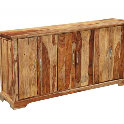 72" Brown Solid Wood Live Edge Sideboard with Six Doors HomeRoots