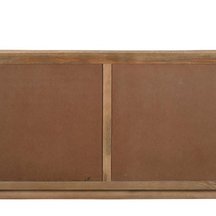 72" Natural Distressed Solid Wood Carved Geometric Sideboard with Four Doors HomeRoots