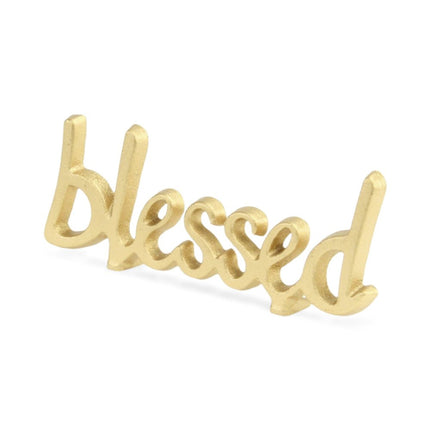 8" Gold Cast Iron Blessed Hand Painted Tabletop Sculpture HomeRoots