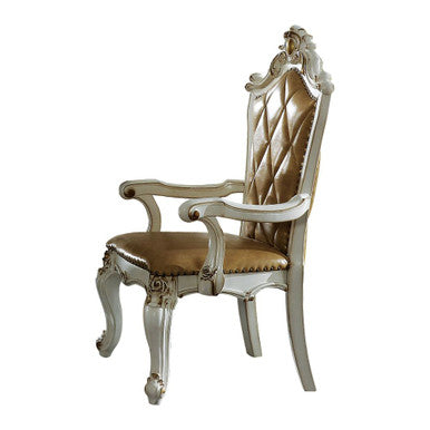 ACME 63463 Picardy Arm Chair (Set-2), PU & Antique Pearl ACME Furniture