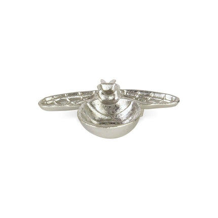 8" Silver Cast Iron Bumble Bee Trinket Tray