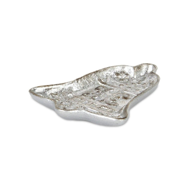 5" Silver Cast Iron Christmas Bell Trinket Tray