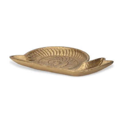 7" Antiqued Gold Cast Iron Snail Trinket Tray HomeRoots