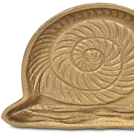 7" Antiqued Gold Cast Iron Snail Trinket Tray HomeRoots