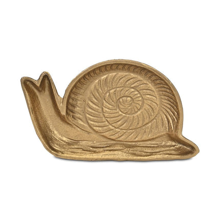 7" Antiqued Gold Cast Iron Snail Trinket Tray HomeRoots