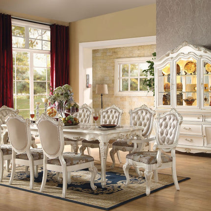 ACME 63540 Chantelle Dining Table, Marble & Pearl White