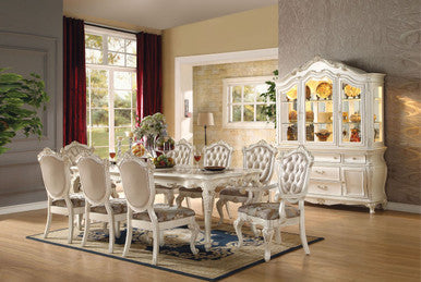 ACME 63540 Chantelle Dining Table, Marble & Pearl White ACME Furniture