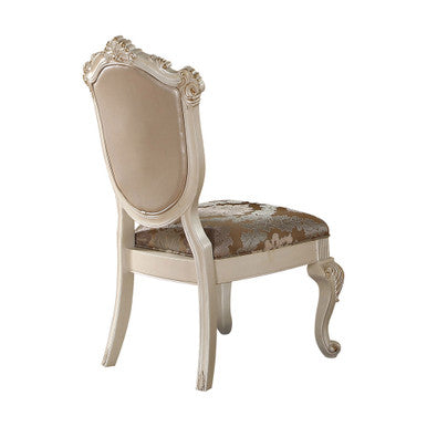 ACME 63542x3 Chantelle Side Chair (Set-6), Rose Gold PU & Pearl White ACME Furniture
