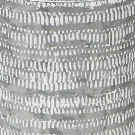 10" Gray Galvanized Metal Geometric Patterned Jug Vase HomeRoots