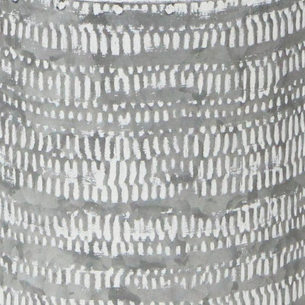 10" Gray Galvanized Metal Geometric Patterned Jug Vase