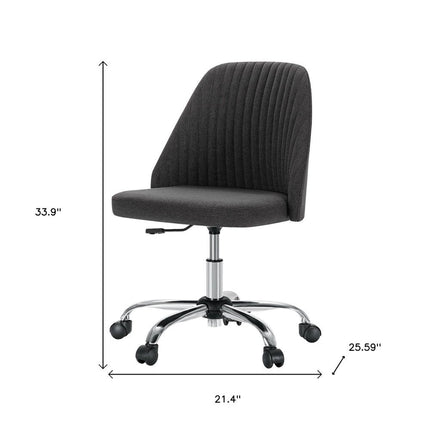 Pink and Silver Adjustable Height Swivel Rolling Office Chair HomeRoots