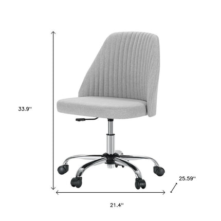 Pink and Silver Adjustable Height Swivel Rolling Office Chair HomeRoots