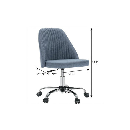 Pink and Silver Adjustable Height Swivel Rolling Office Chair HomeRoots
