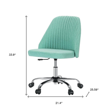 Pink and Silver Adjustable Height Swivel Rolling Office Chair HomeRoots